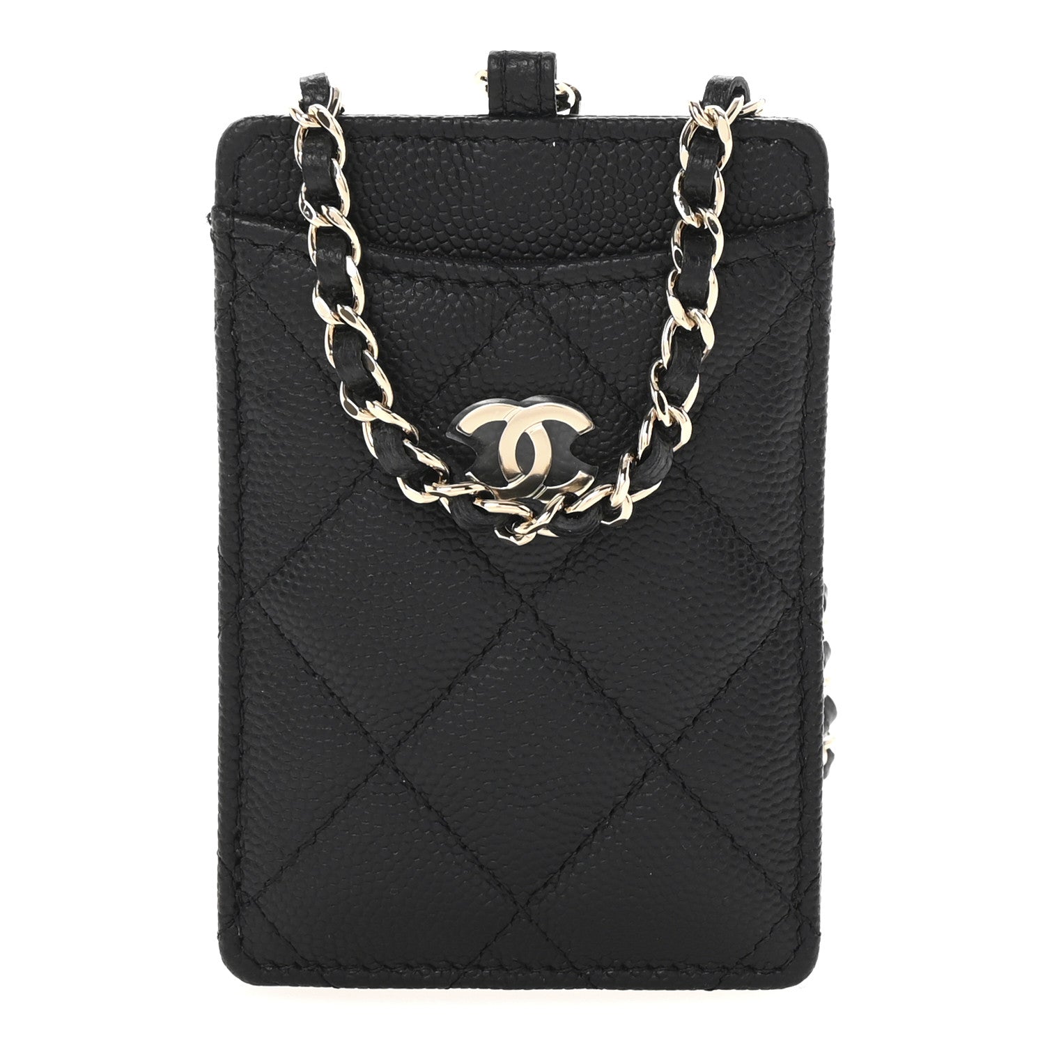 Chanel Caviar Quilted Card Holder On Chain Black 1 of 10