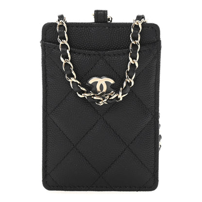Chanel Caviar Quilted Card Holder On Chain Black 1 of 10
