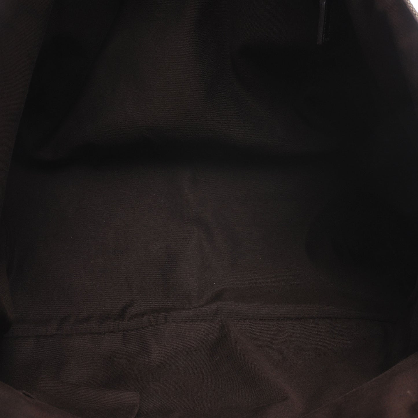 GG Monogram Medium Web Handle Double Pocket Tote Brown