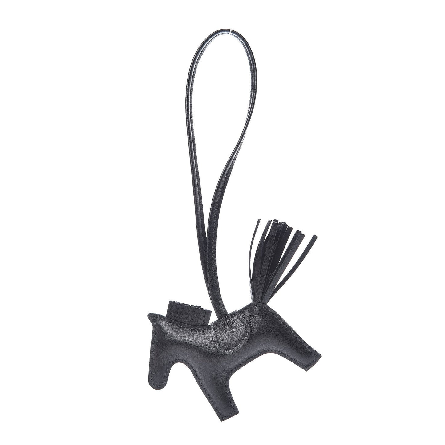 Milo Lambskin Grigri Rodeo Horse Bag Charm PM So Black