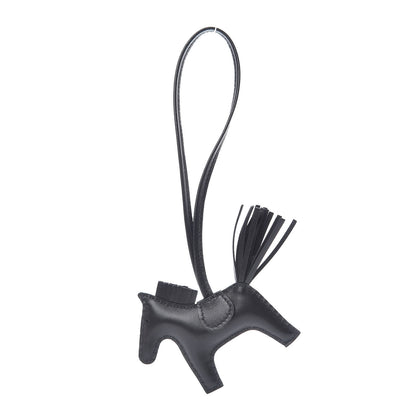 Hermes Milo Lambskin Grigri Rodeo Horse Bag Charm PM So Black 1 of 4