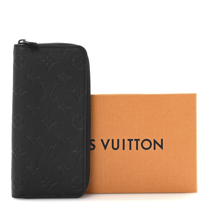 Louis Vuitton Calfskin Monogram Shadow Vertical Zippy Wallet Black 7 of 7
