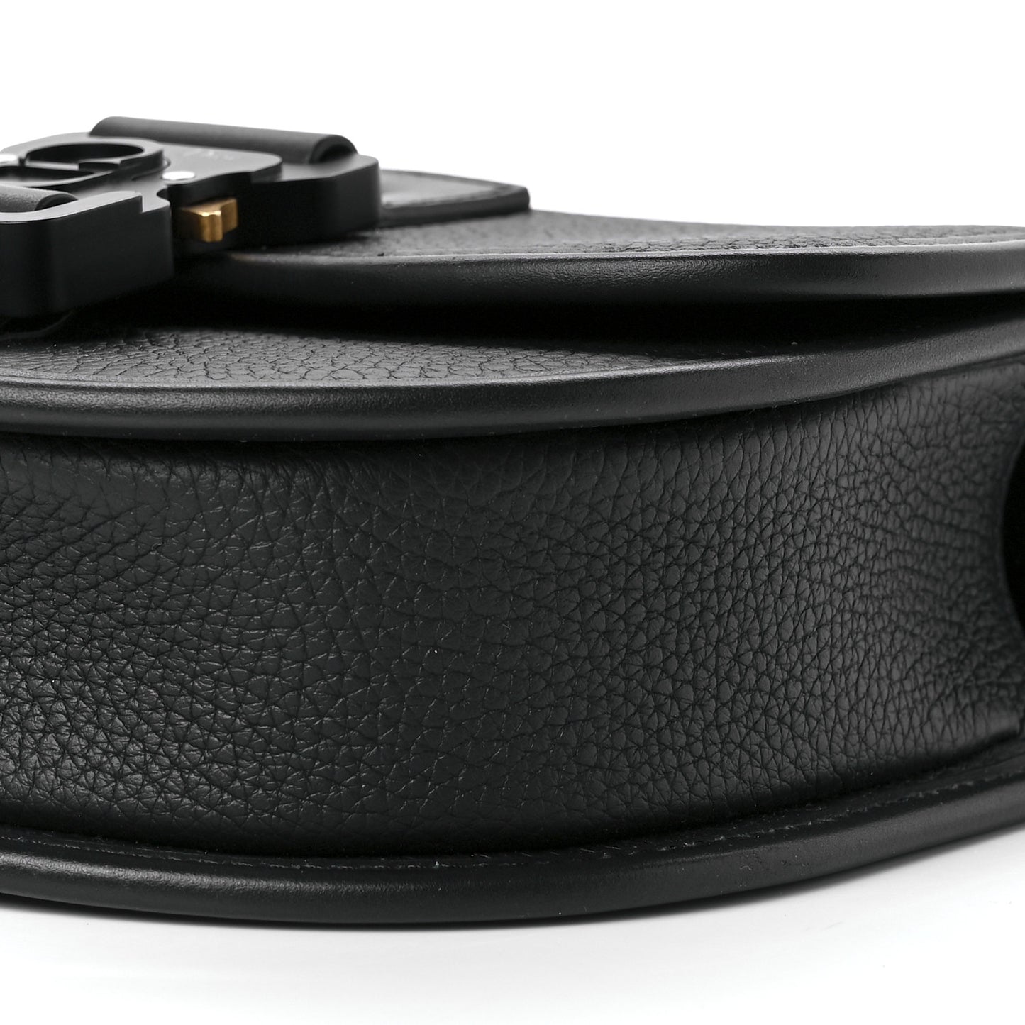 Grained Calfskin Mini Gallop Bag With Strap Black