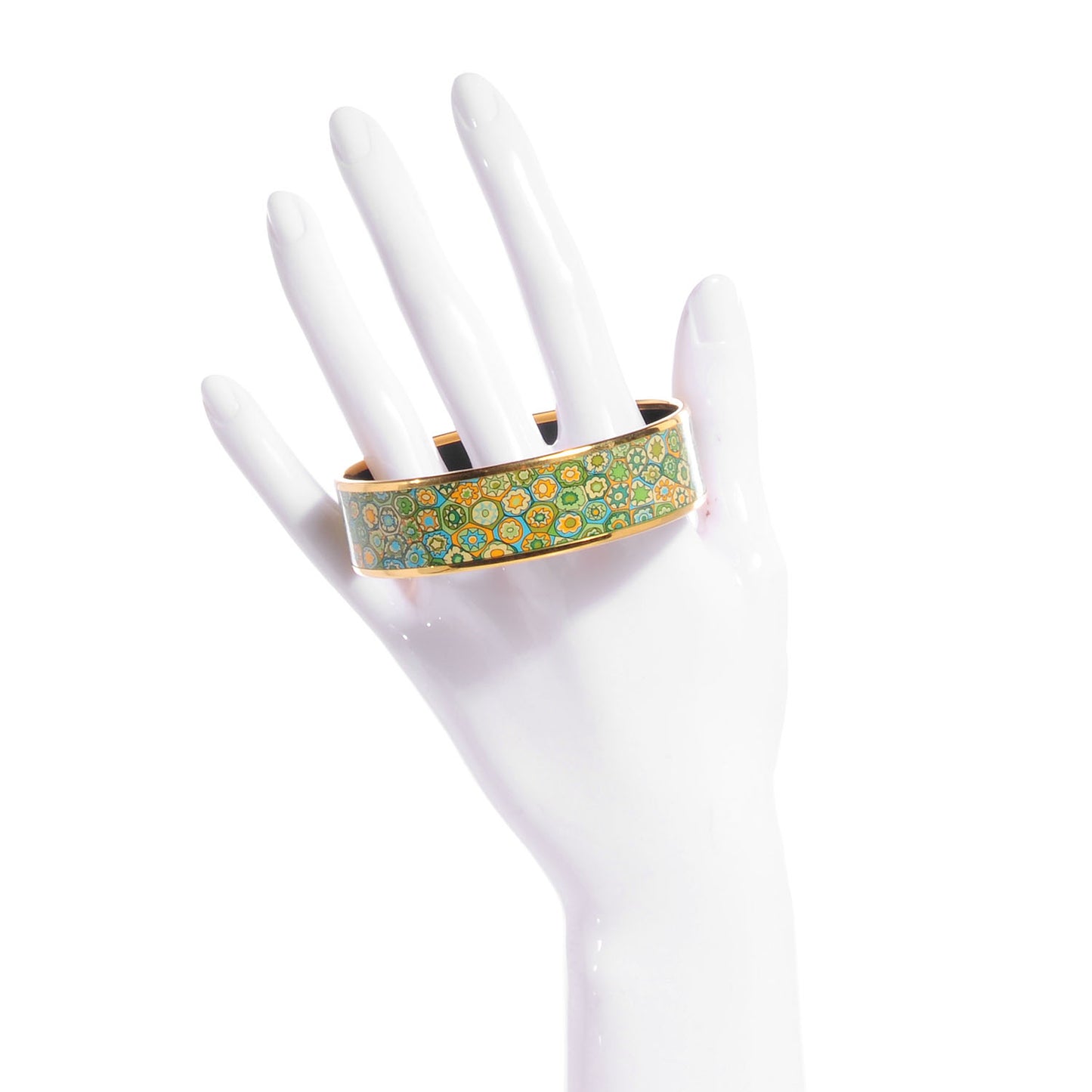 Enamel Printed Millefiori Wide Bracelet 70