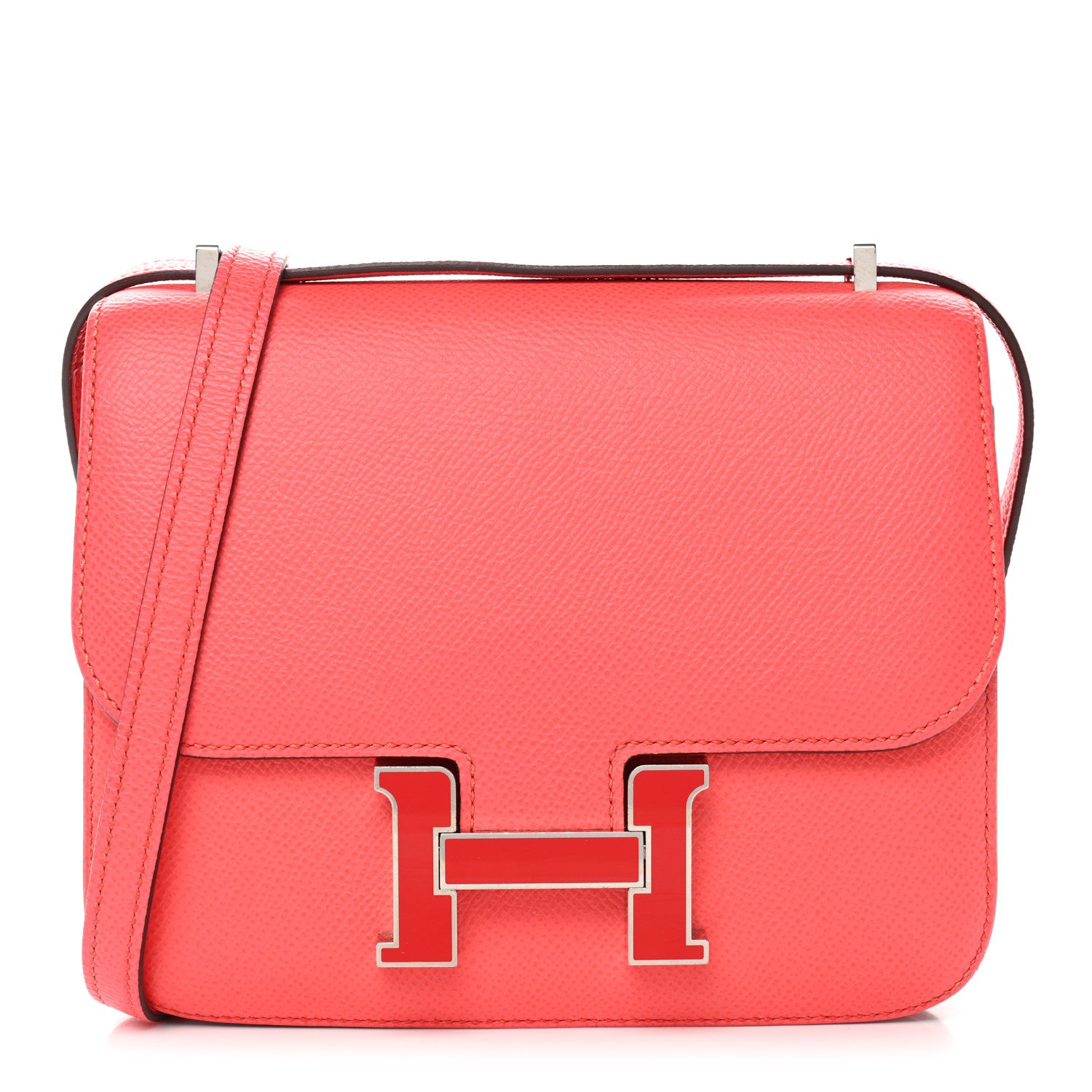 Hermes Epsom Enamel Constance 18 Rose Texas Rouge De Coeur 1 of 11