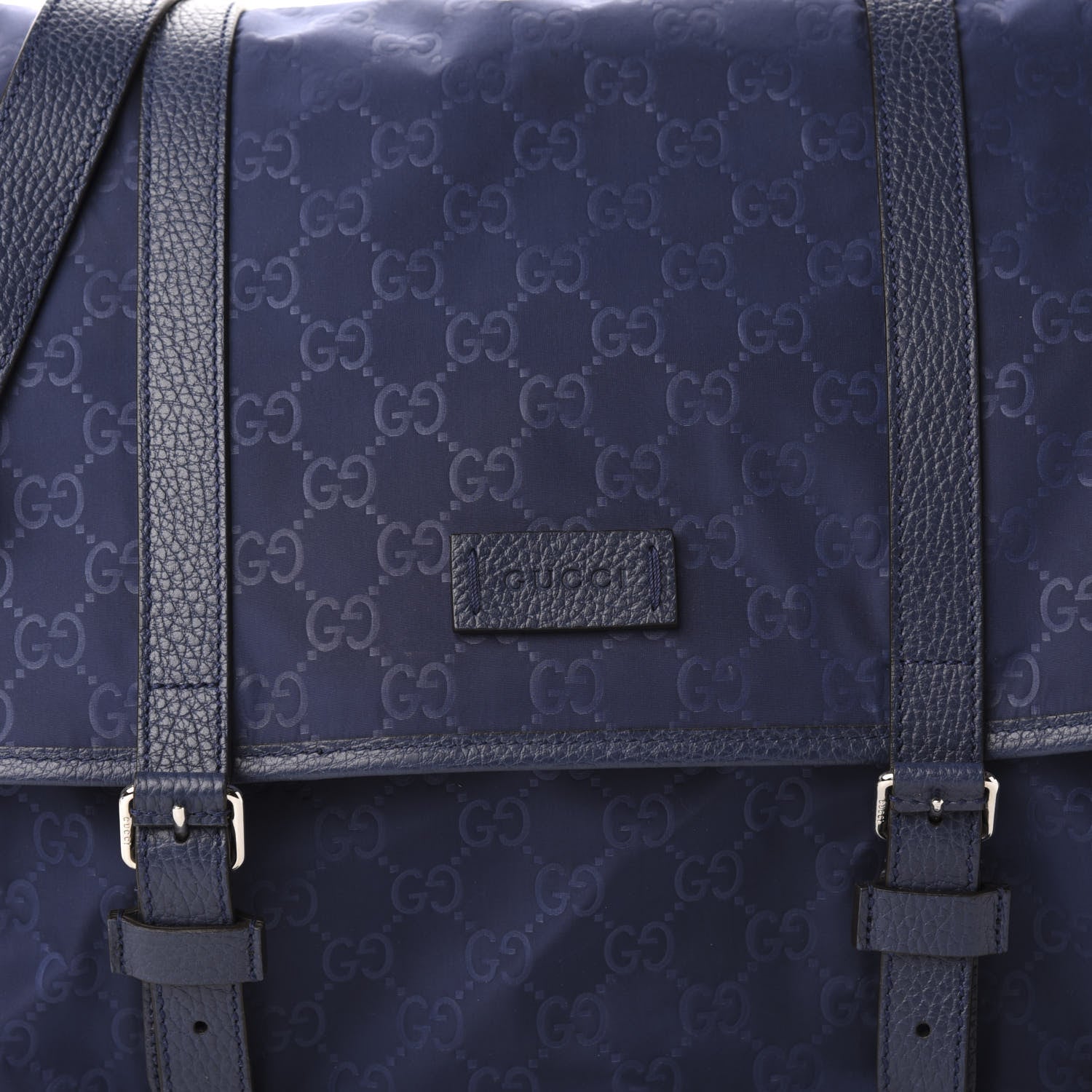 Gucci Nylon Monogram Double Buckle Flap Messenger Bag Tide 14 of 14