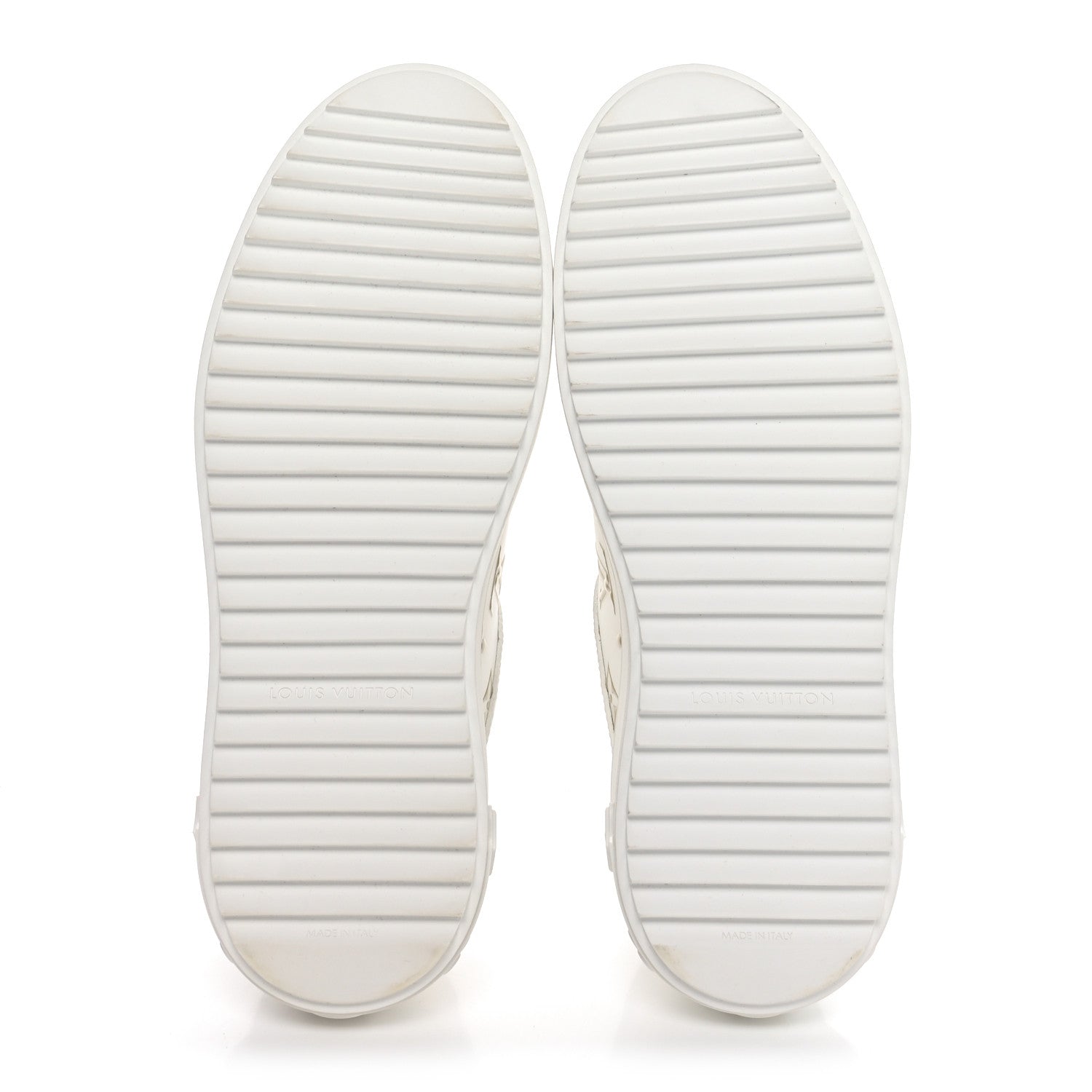 Louis Vuitton Calfskin Monogram Debossed Time Out Sneakers 37.5 White Gold 7 of 9