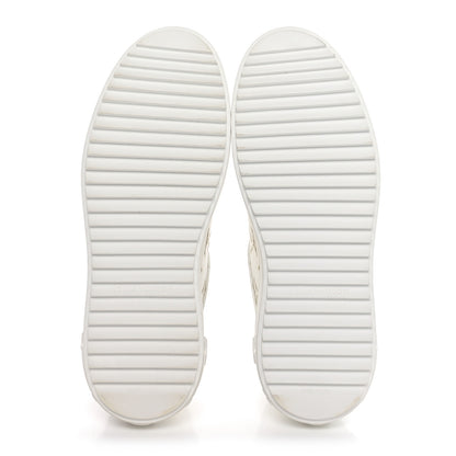 Louis Vuitton Calfskin Monogram Debossed Time Out Sneakers 37.5 White Gold 7 of 9