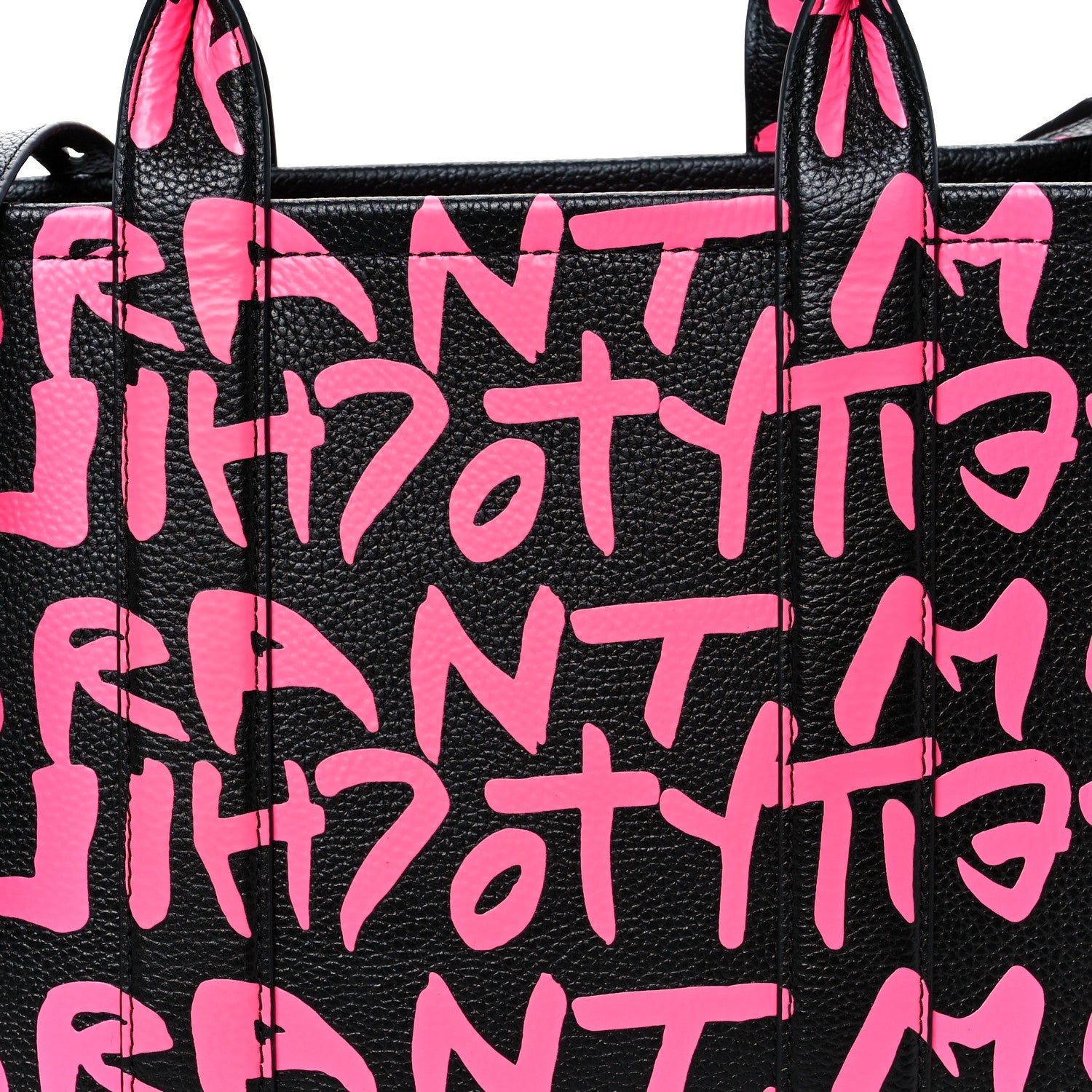 Marc Jacobs X STEPHEN SPROUSE Grained Calfskin Medium The Tote Bag Pink 17 of 22