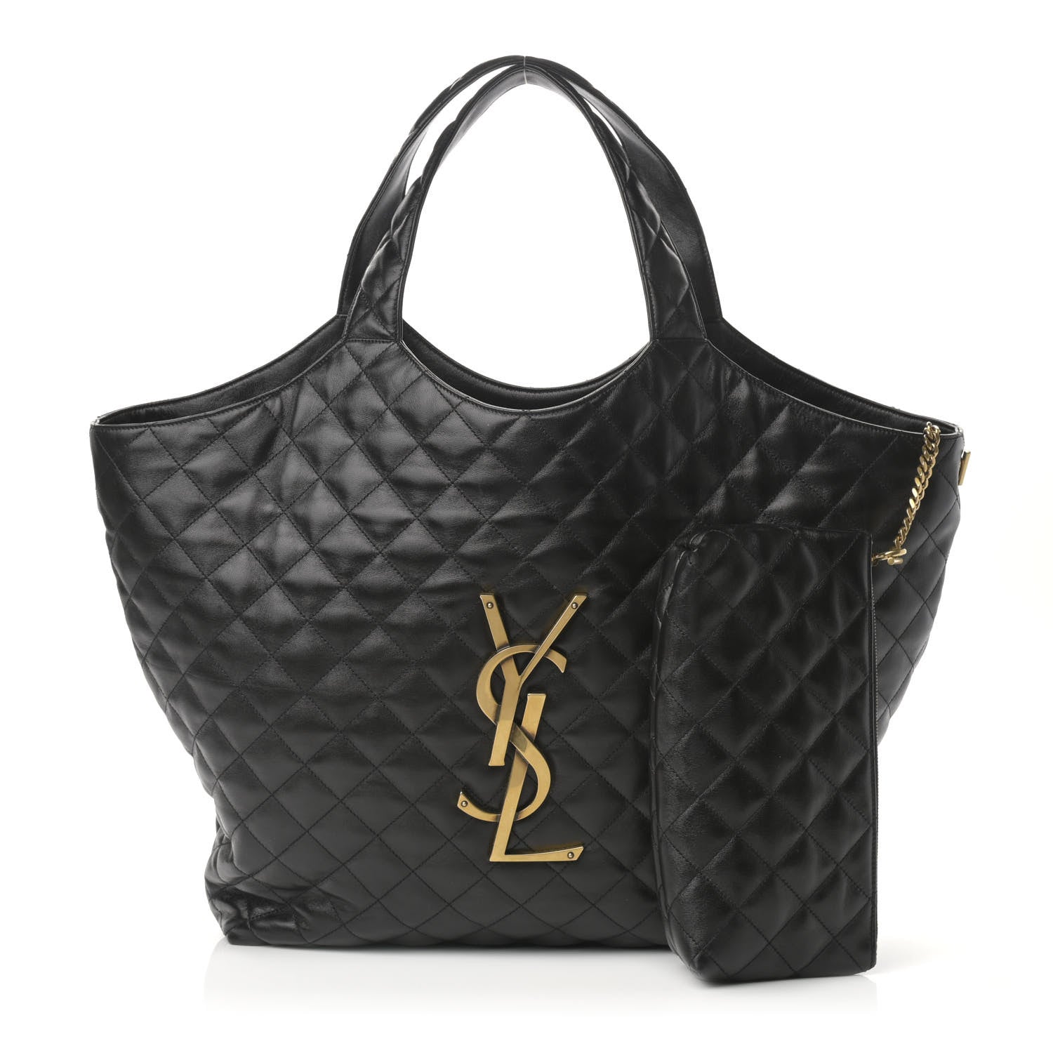 Saint Laurent Lambskin Quilted Maxi Icare Shopping Tote Black 1 of 11