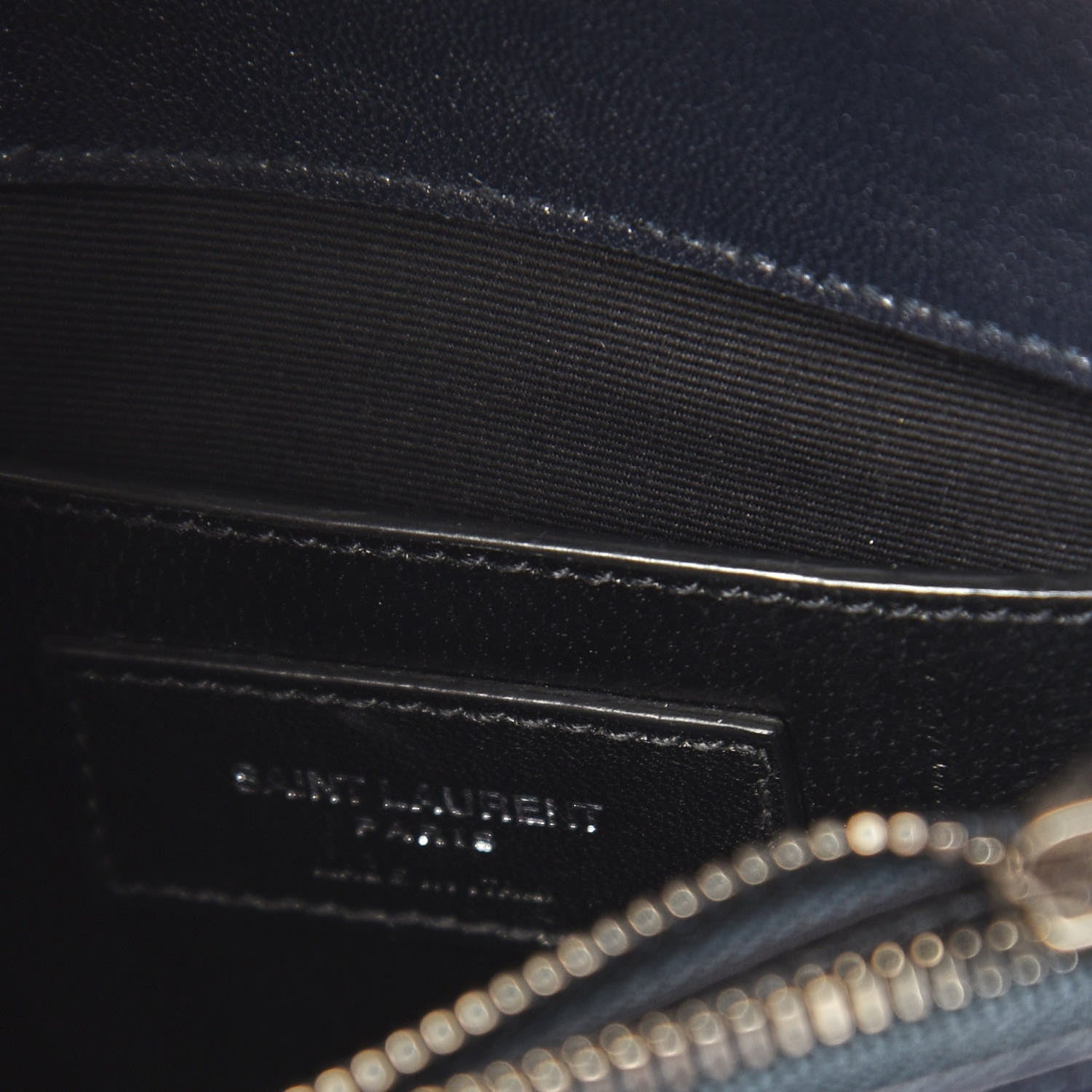 Saint Laurent Sheepskin Matelasse Chevron Monogram Medium College Bag Deep Marine 7 of 10