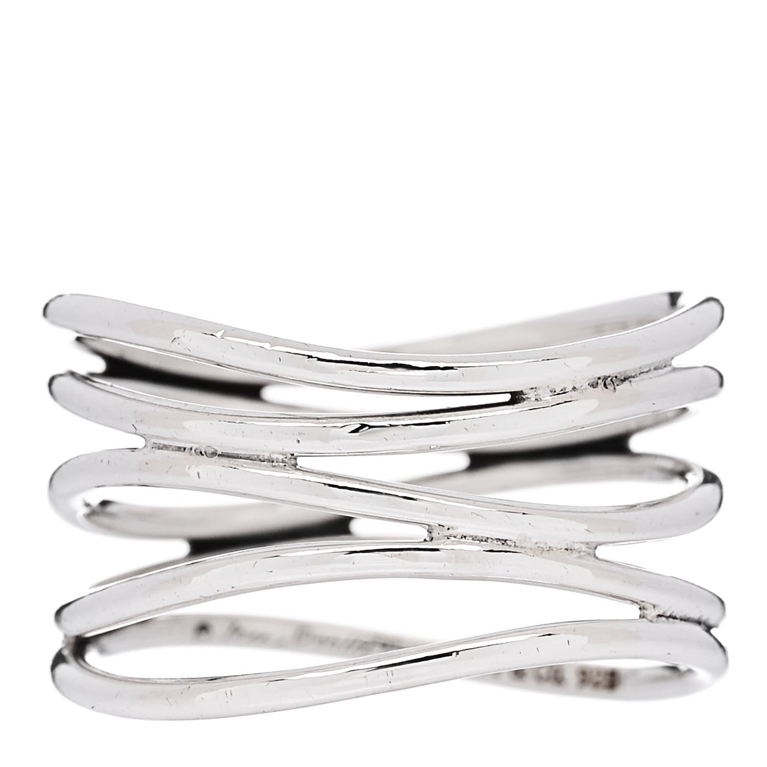 Tiffany Sterling Silver Elsa Peretti 5 Row Wave Ring 50 5.5 1 of 4