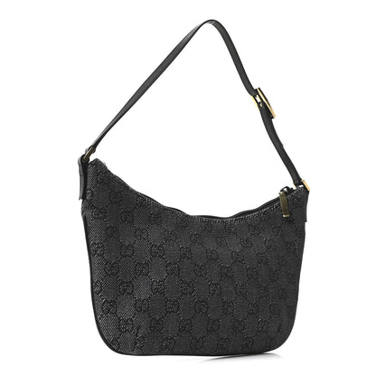Gucci Denim Monogram Pochette Black 3 of 10