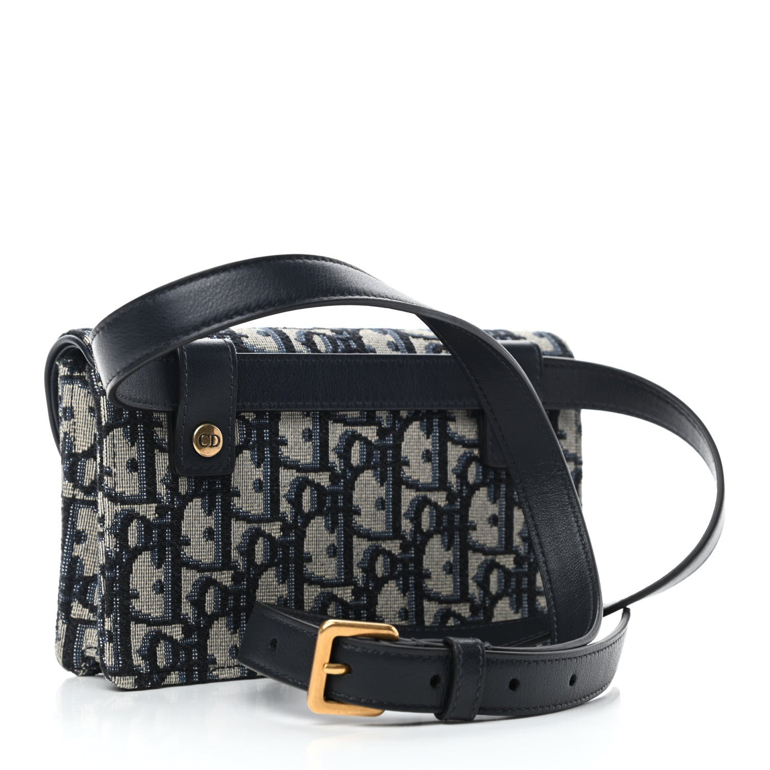 Christian Dior Oblique Saddle Belt Bag Blue 2 of 4