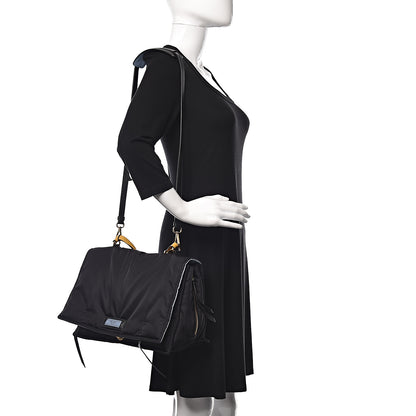 Prada Tessuto Nylon Etiquette Flap Black Soleil 2 of 12