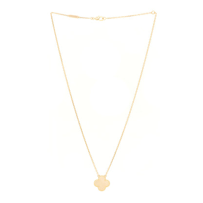 Van Cleef & Arpels 18K Yellow Gold Mother of Pearl Vintage Alhambra Pendant Necklace 3 of 4