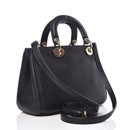 Christian Dior Bullcalf Mini Diorissimo Tote Black Rose Indien 3 of 9