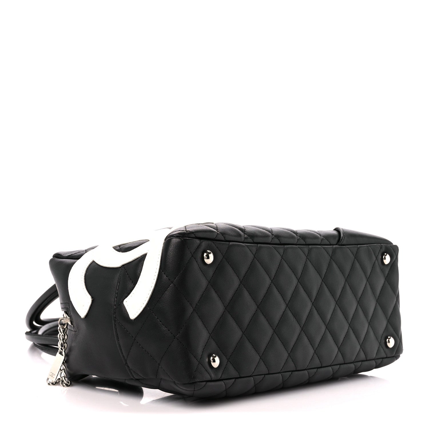Chanel Calfskin Quilted Large Cambon Bowler Black White 4 of 10