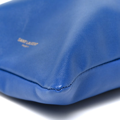 Saint Laurent Lambskin Paris Drawstring Pouch Bleu Majorelle 9 of 10