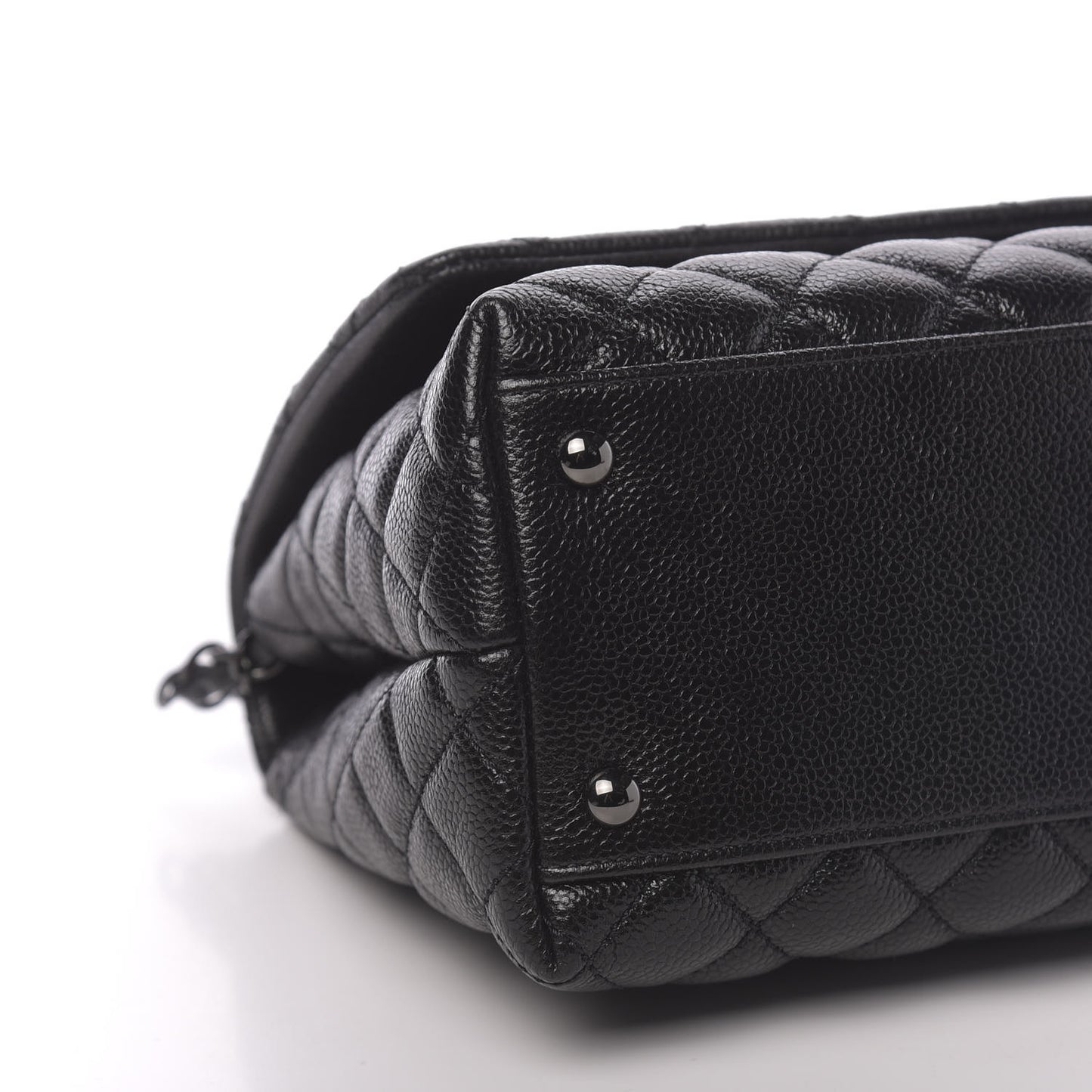 Caviar Quilted Small Coco Handle Flap So Black
