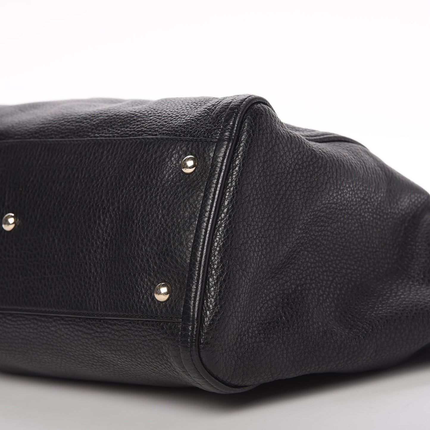 Pebbled Calfskin Medium Soho Shoulder Bag Black