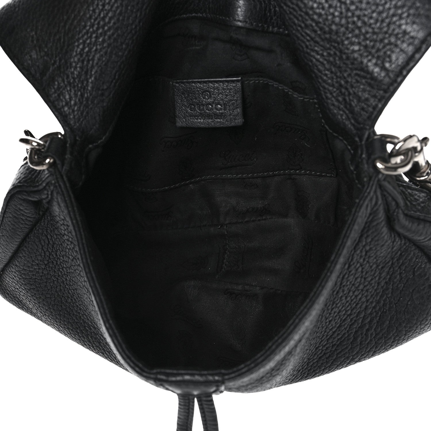 Gucci Calfskin Bamboo Croisette Evening Bag Black 5 of 10