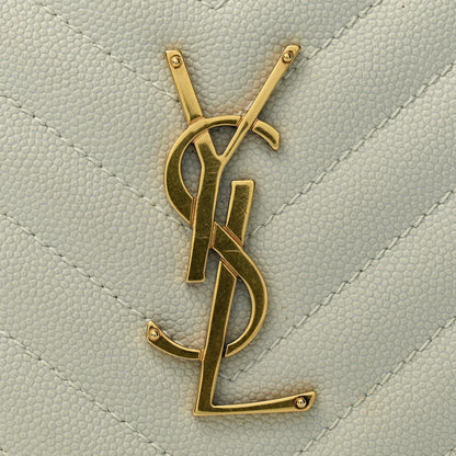 Saint Laurent Grain De Poudre Matelasse Chevron Quilted Round Vinyle Camera Bag Crema Soft 12 of 14