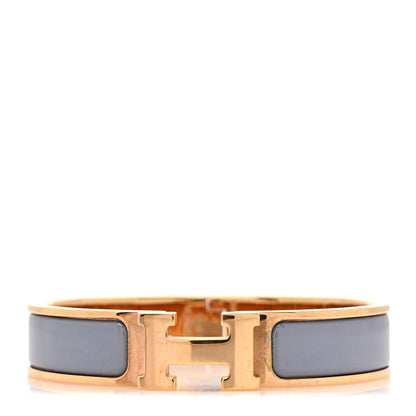 Hermes Enamel Narrow Clic Clac H Bracelet PM Gris Orage 1 of 7