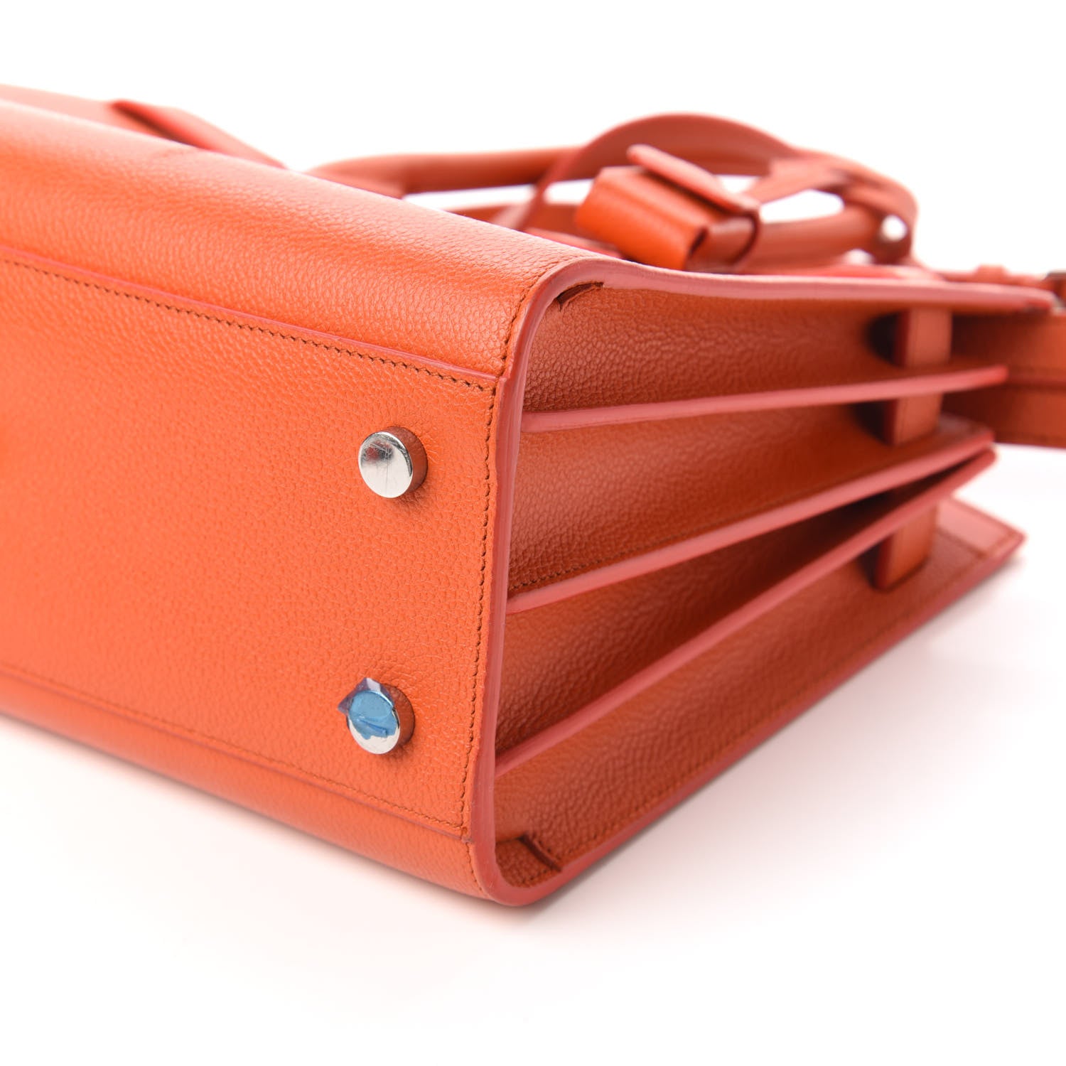 Saint Laurent Grained Calfskin Baby Sac De Jour Mandarine 7 of 13