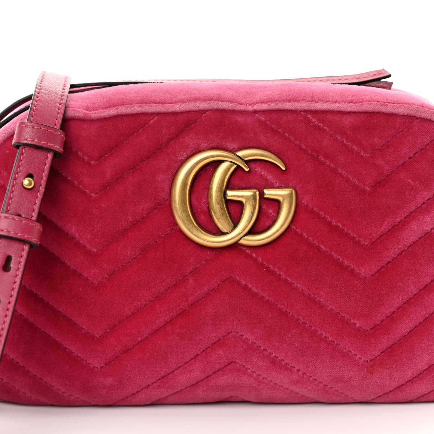Velvet Matelasse Small GG Marmont Chain Shoulder Bag Light Raspberry Rose