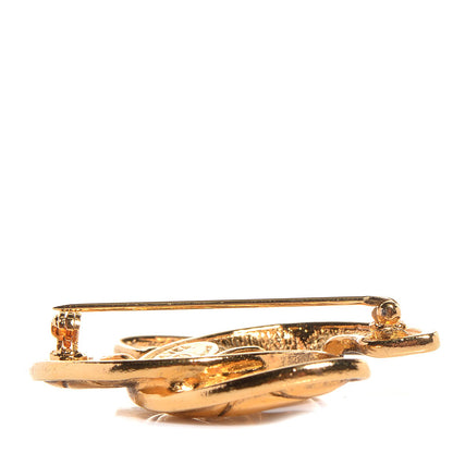 Chanel Quilted Small CC Brooch Gold 3 of 5
