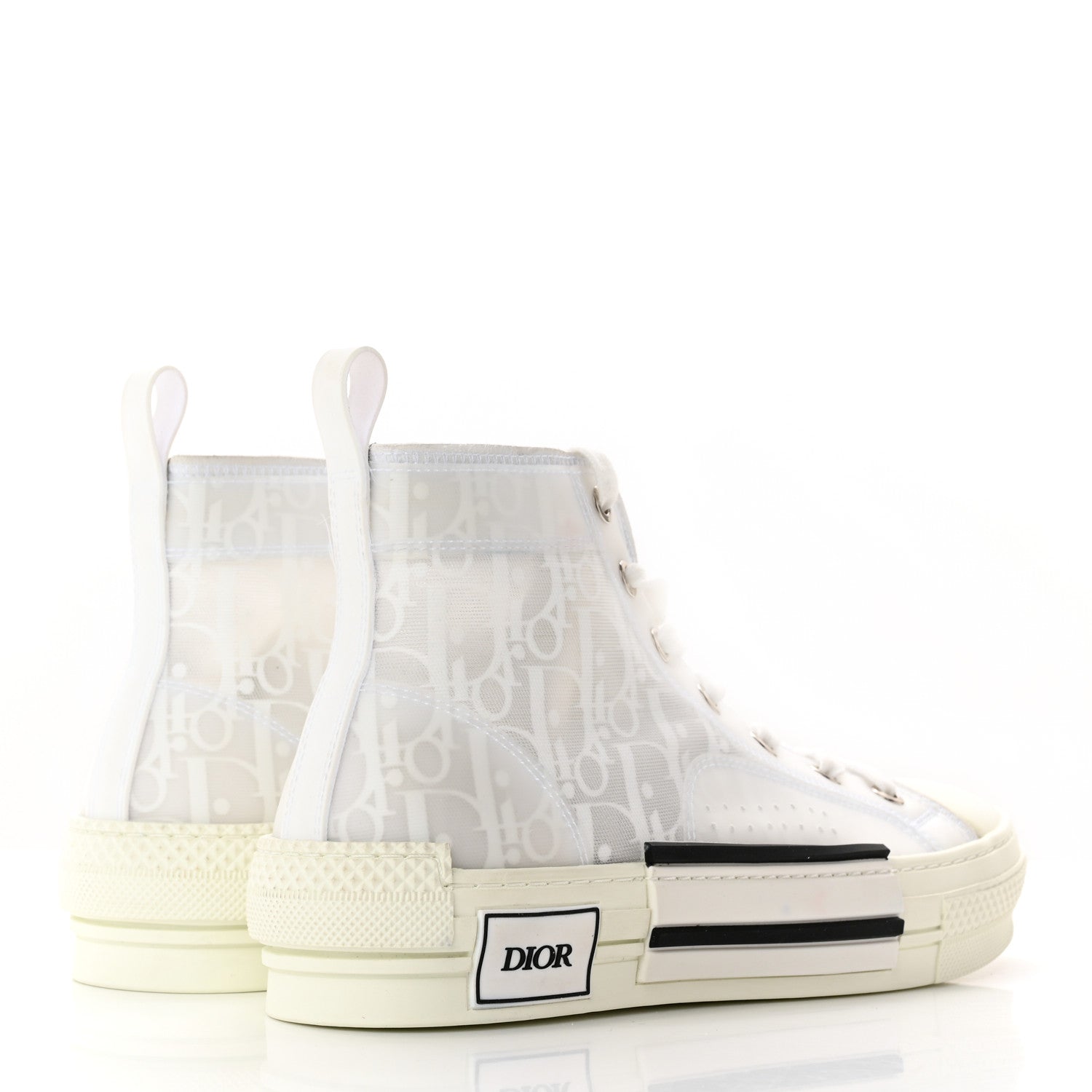 Christian Dior Technical Canvas Oblique Mens B23 High Top Sneakers 38 White 5 of 17