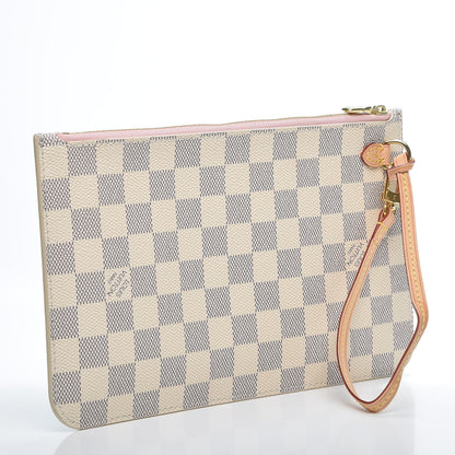 Louis Vuitton Damier Azur Neverfull MM GM Pochette Rose Ballerine 2 of 6