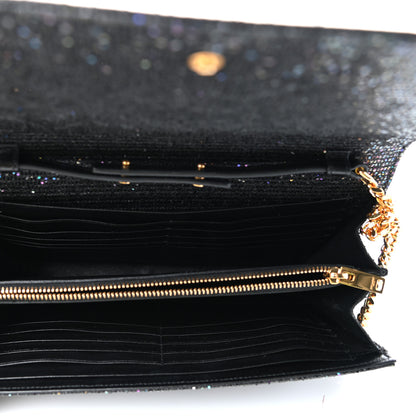 Saint Laurent Glitter Classic Monogram Chain Wallet Black Multicolor 5 of 10