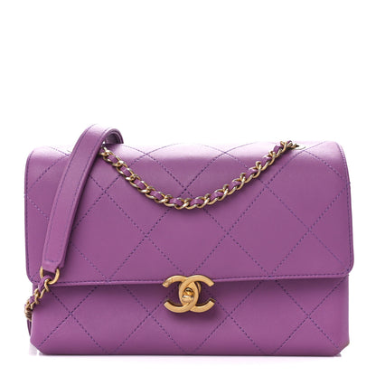 Chanel Lambskin Sleek And Chic Flap Purple 1 of 10