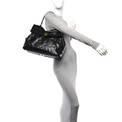 Saint Laurent Patent Large Muse Two Tote Black 2 of 9