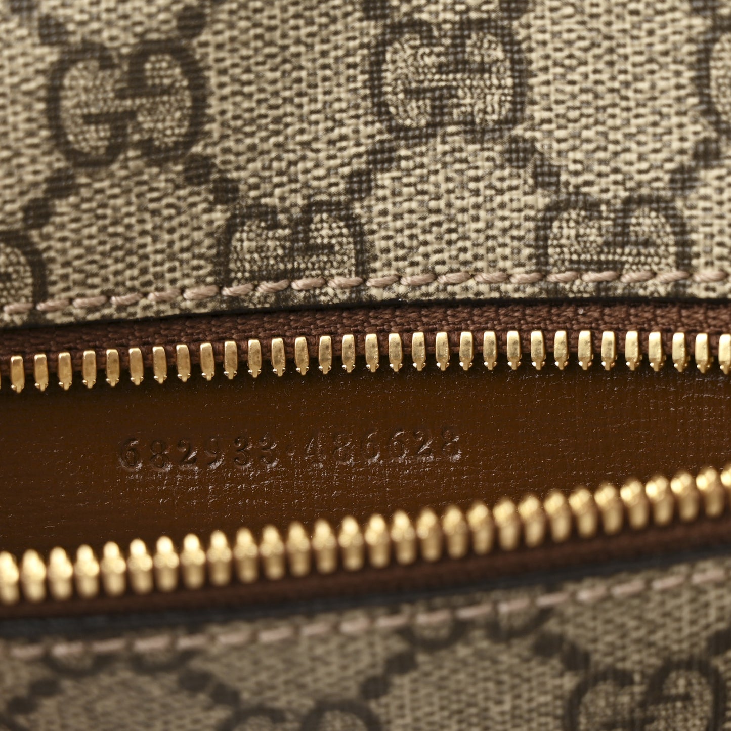 GG Supreme Monogram Textured Calfskin Retro Interlocking G Belt Bag Beige Ebony Brown Sugar