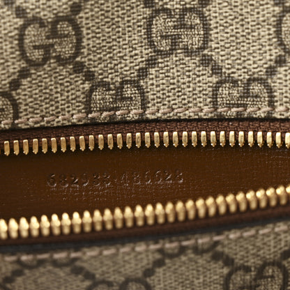 Gucci GG Supreme Monogram Textured Calfskin Retro Interlocking G Belt Bag Beige Ebony Brown Sugar 6 of 9