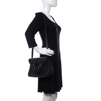 Hermes Taurillon Clemence Halzan 31 GM Black 2 of 14