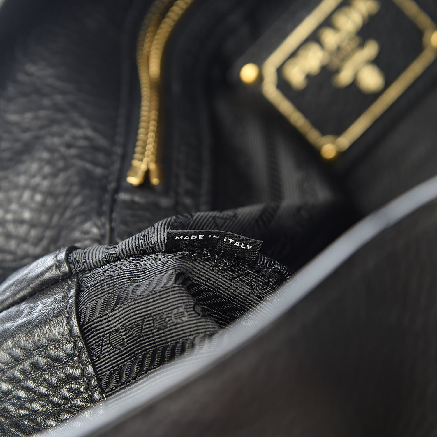 Prada Vitello Daino Tote Black 8 of 12