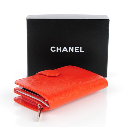 Chanel Caviar Timeless CC French Wallet Orange 3 of 7