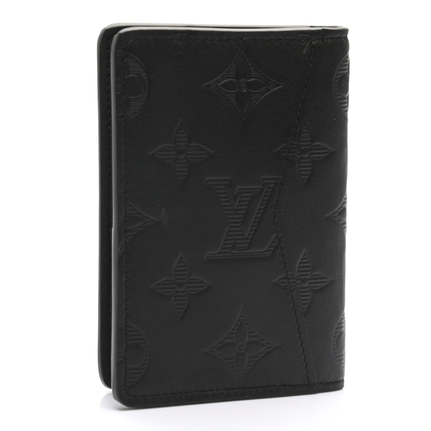 Louis Vuitton Calfskin Monogram Shadow Pocket Organizer Black 3 of 6