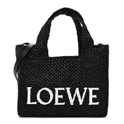 Loewe Raffia Small Paula's Ibiza Logo Tote Black White 1 of 10