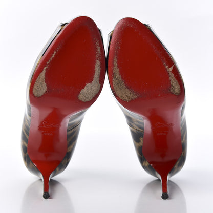 Christian Louboutin Patent Leopard New Very Prive 120 Pumps 38.5 Black 5 of 8