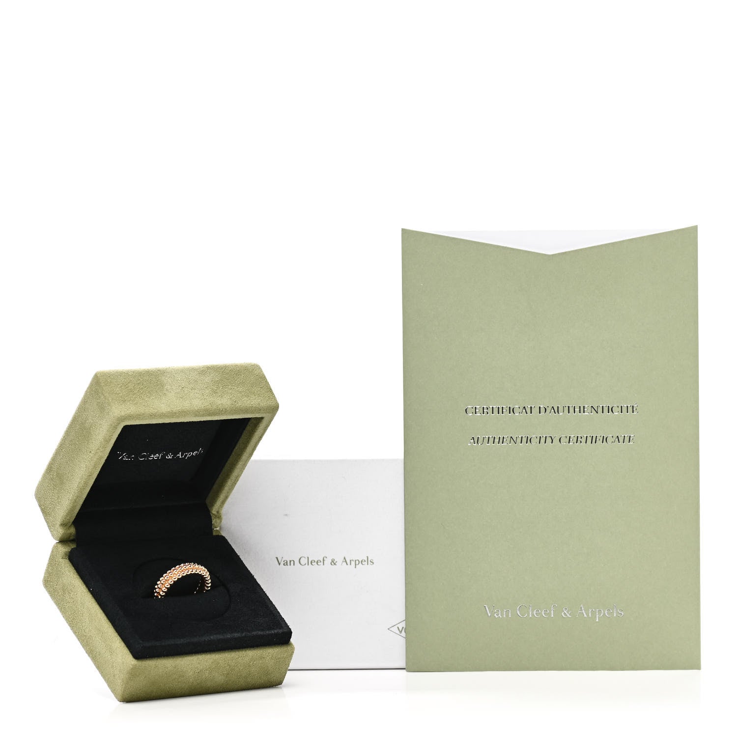 Van Cleef & Arpels 18K Yellow Gold Perlee Pearls of Gold 3 Row Ring 52 6 5 of 5