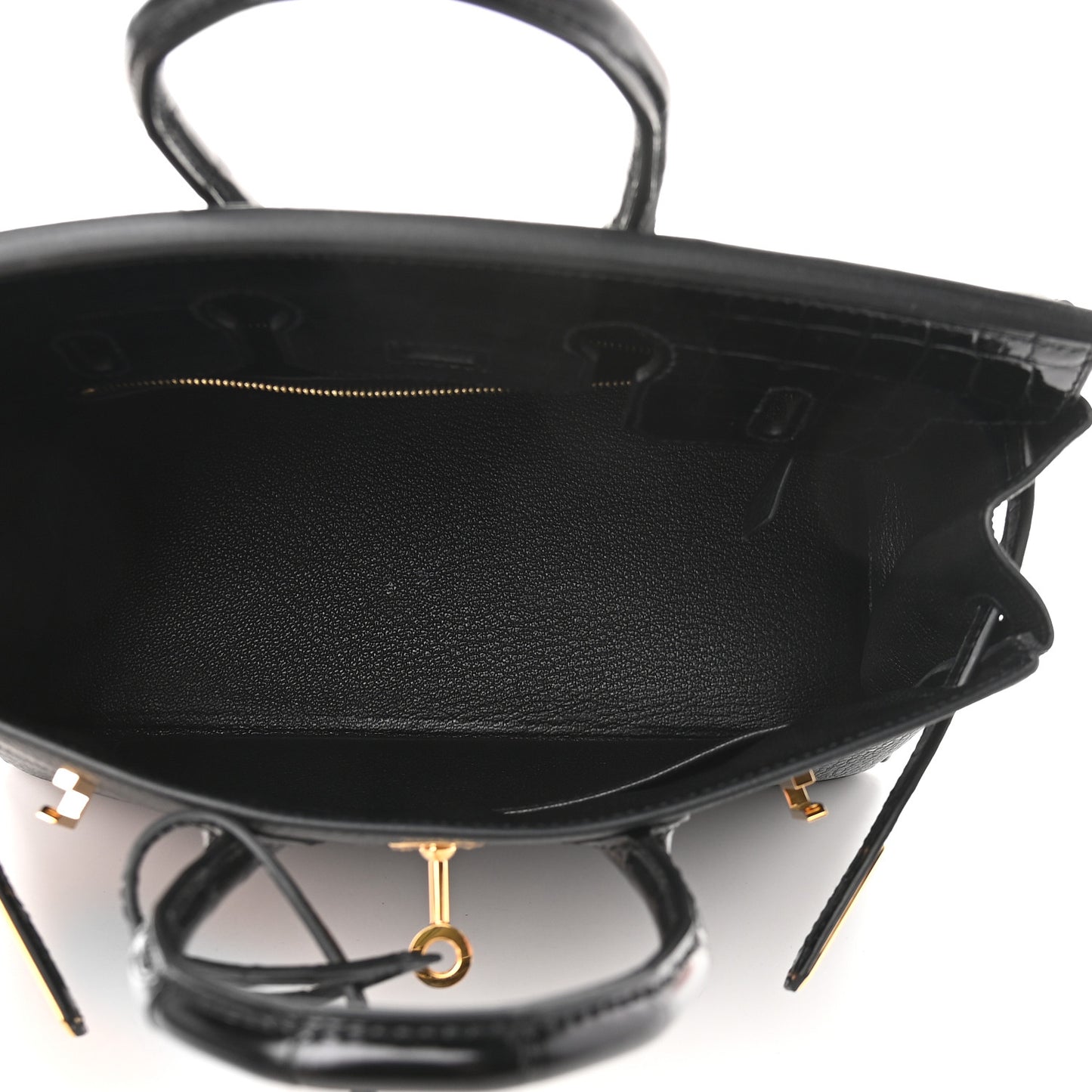 Togo Shiny Niloticus Crocodile Birkin Touch 25 Black