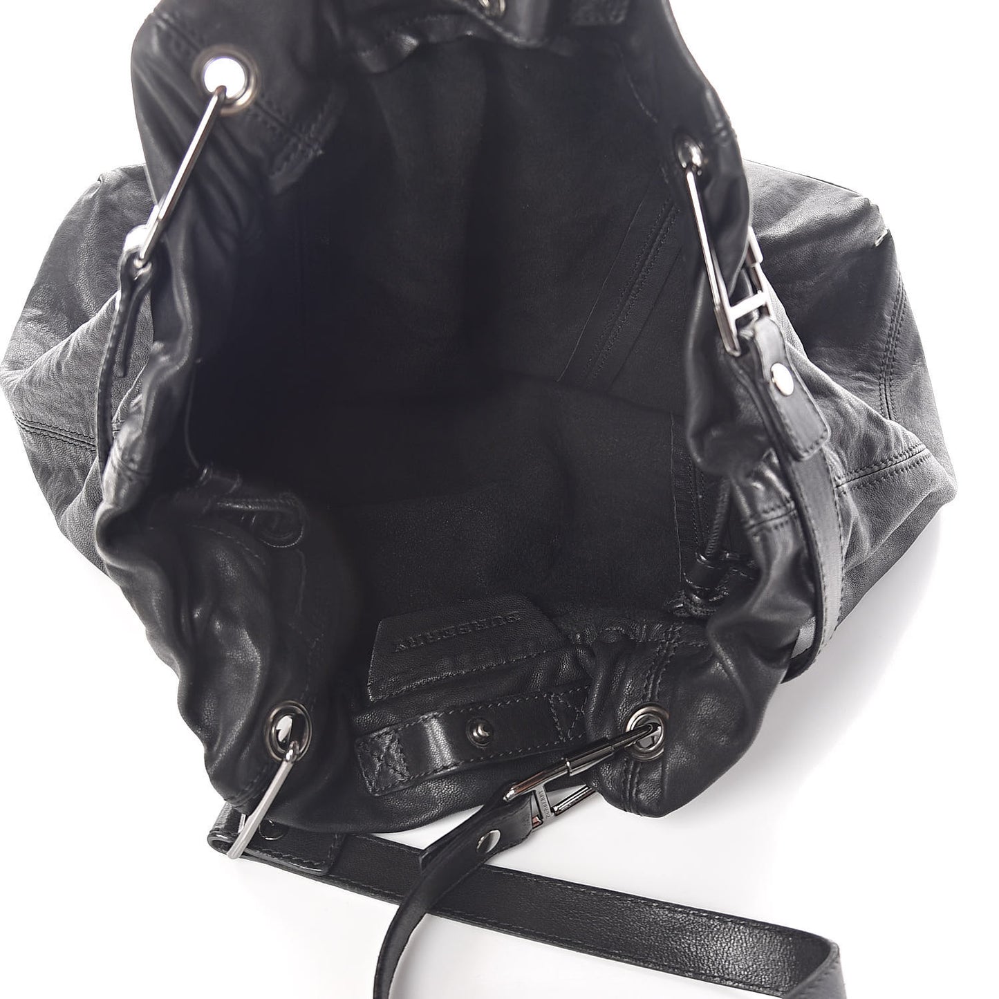 Calfskin Cinch Cord Shoulder Bag Black