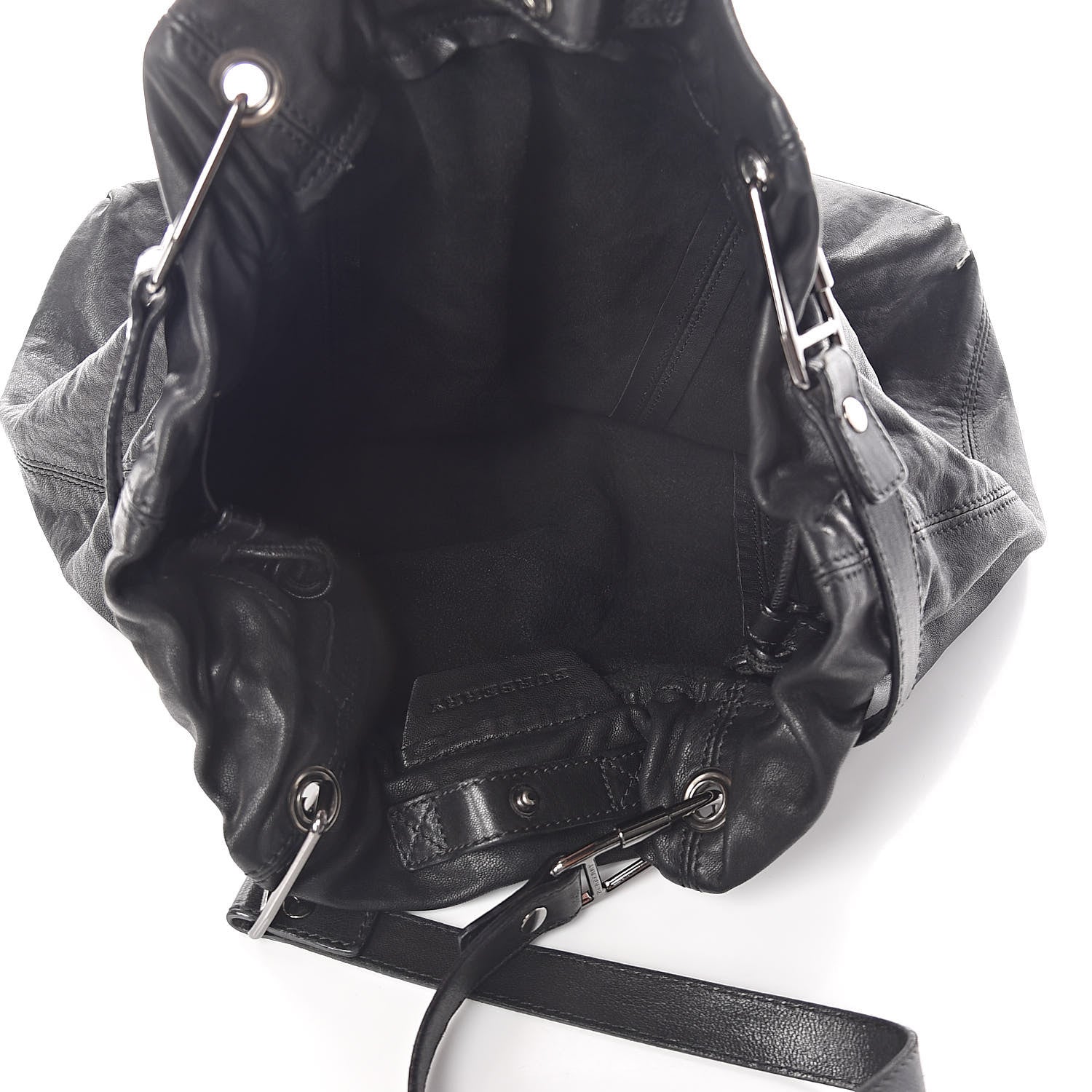 Burberry Calfskin Cinch Cord Shoulder Bag Black 5 of 9