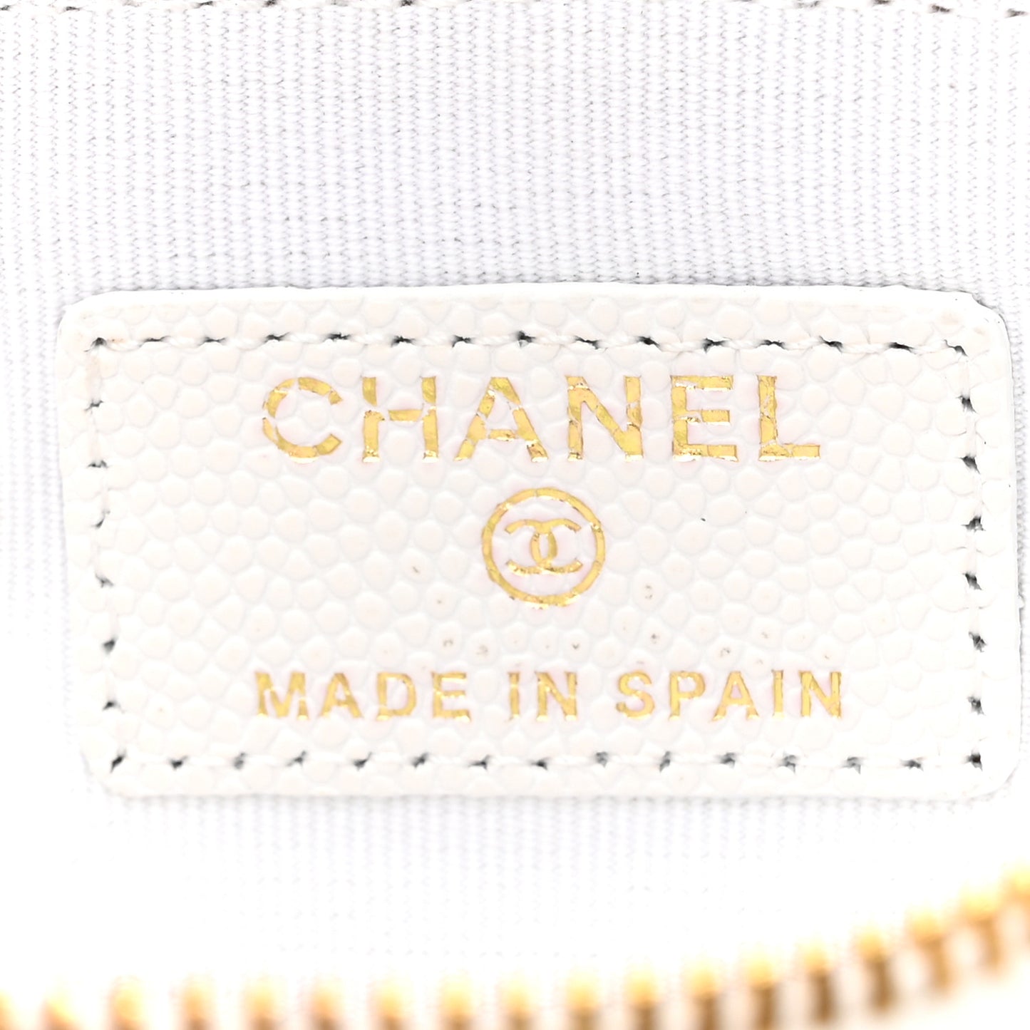 Caviar Quilted Small Pouch White