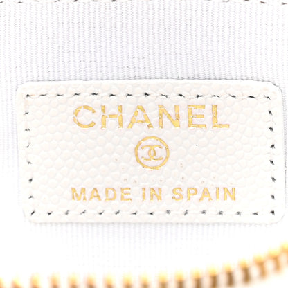 Chanel Caviar Quilted Small Pouch White 6 of 7